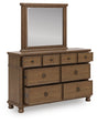 Furniture City Houma - Ashley Furniture - Rowlenstown Dresser and Mirror - Dresser and Mirror / Antique White - PCB823B1