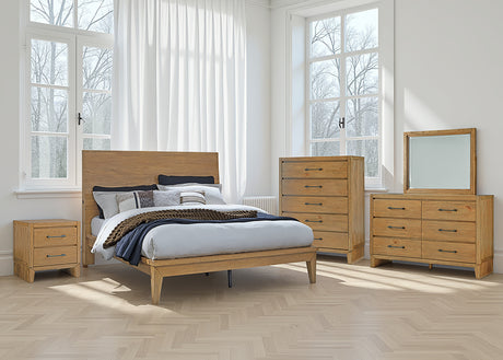 Furniture City Houma - Ashley Furniture - Sherbana Queen Panel Bed - Queen Panel Bed / Light Brown - B833B2