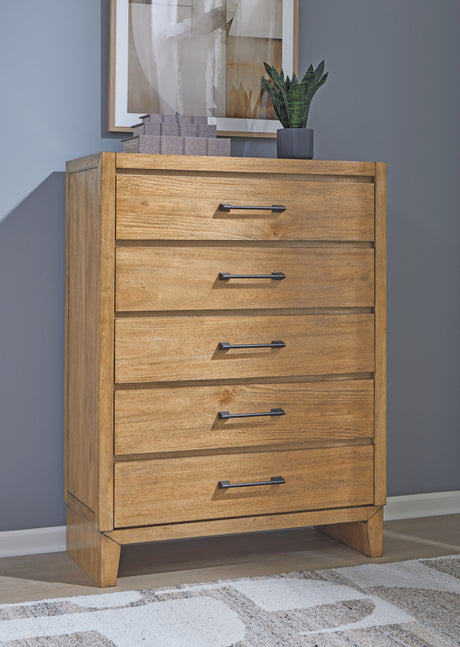 Furniture City Houma - Ashley Furniture - Sherbana Bedroom - Two Drawer Night Stand / Light Brown - B833-92