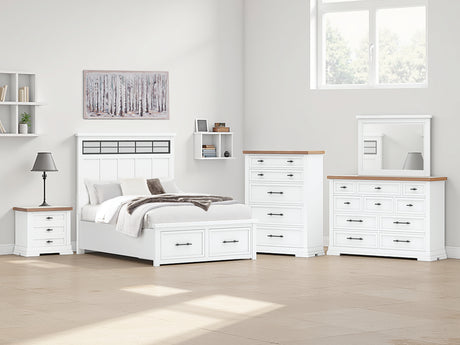 Furniture City Houma - Ashley Furniture - Ashbryn Queen Panel Storage Bed - Queen Panel Storage Bed / White/Natural - B844B2