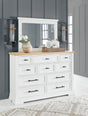 Furniture City Houma - Ashley Furniture - Ashbryn Dresser and Mirror - Dresser and Mirror / White/Natural - B844B1