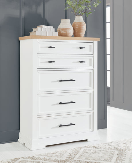 Furniture City Houma - Ashley Furniture - Ashbryn Bedroom - California King Panel Storage Bed / White/Natural - B844B5