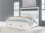 Furniture City Houma - Ashley Furniture - Ashbryn Bedroom - King Panel Storage Bed / White/Natural - B844B4