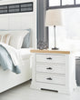 Furniture City Houma - Ashley Furniture - Ashbryn Nightstand - Three Drawer Night Stand / White/Natural - B844-93