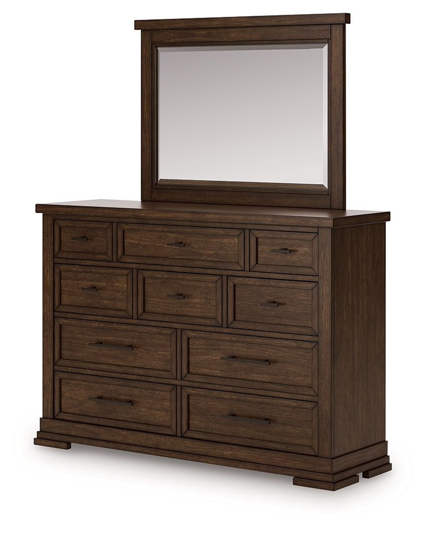 Taffenbrook Queen Panel Storage Bed, Dresser and Mirror