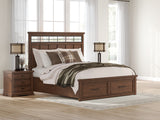 Furniture City Houma - Ashley Furniture - Taffenbrook Bedroom - California King Panel Storage Bed / Medium Brown - B849B5