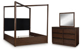 Dilenno Queen Canopy Bed, Dresser and Mirror