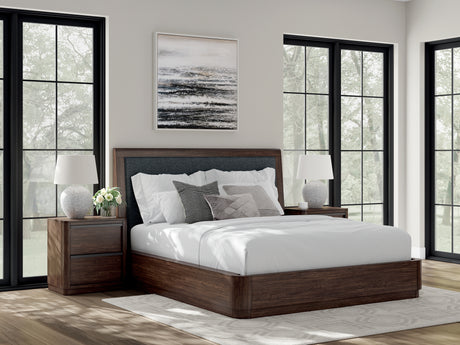 Furniture City Houma - Ashley Furniture - Dilenno California King Upholstered Panel Bed - California King Upholstered Panel Bed / Dark Brown - PCB857B9