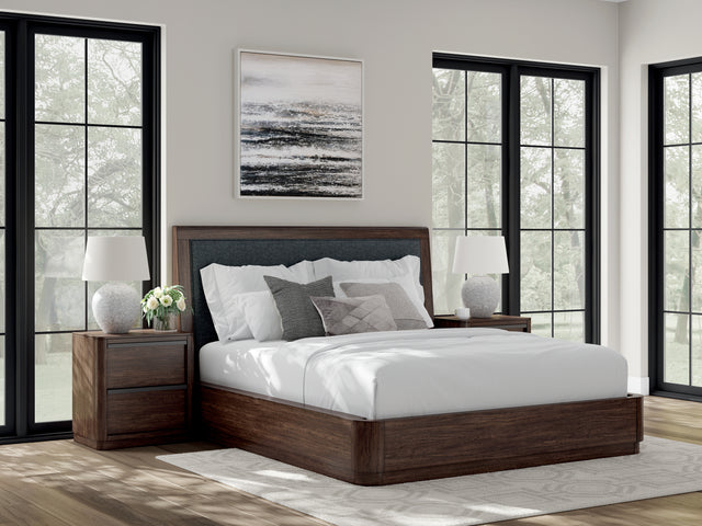Furniture City Houma - Ashley Furniture - Dilenno California King Upholstered Panel Bed - California King Upholstered Panel Bed / Dark Brown - PCB857B9
