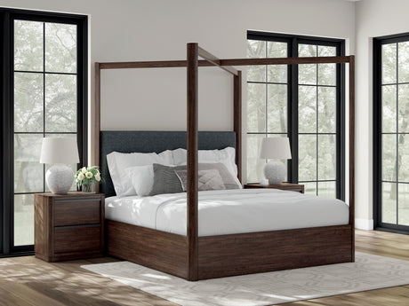 Furniture City Houma - Ashley Furniture - Dilenno King Canopy Bed - King Canopy Bed / Dark Brown - PCB857B6