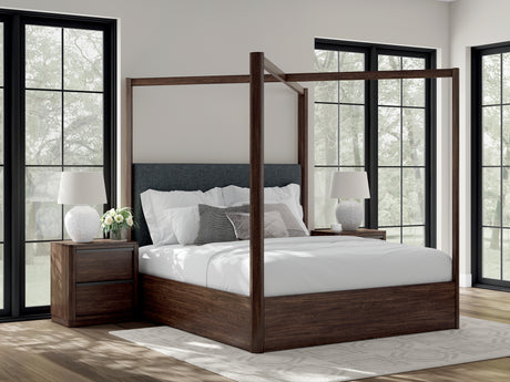 Furniture City Houma - Ashley Furniture - Dilenno California King Canopy Bed - California King Canopy Bed / Dark Brown - PCB857B7