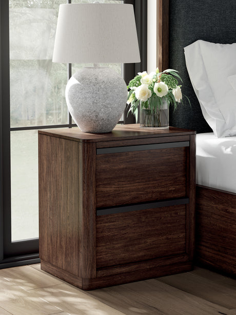Furniture City Houma - Ashley Furniture - Dilenno Bedroom - Two Drawer Night Stand / Dark Brown - PCB857-92