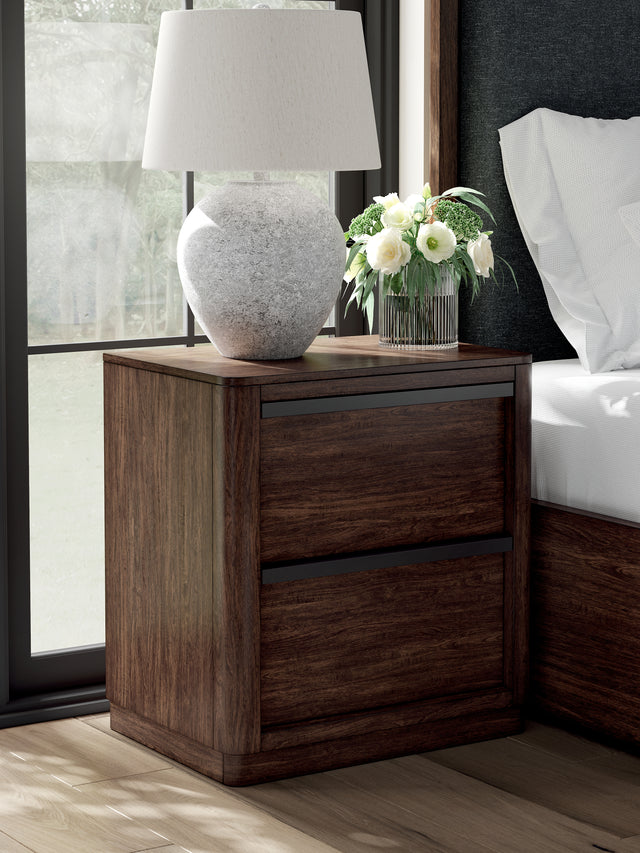 Furniture City Houma - Ashley Furniture - Dilenno Bedroom - California King Upholstered Panel Bed / Dark Brown - PCB857B9