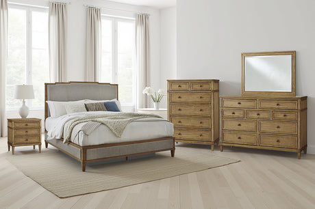 Furniture City Houma - Ashley Furniture - Sharlance Queen Upholstered Panel Bed - Queen Upholstered Panel Bed / Green/Brown - B895B2