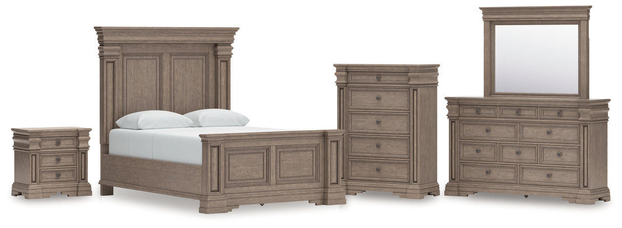 Furniture City Houma - Ashley Furniture - Blairhurst Queen Panel Bed - Queen Panel Bed, Dresser, Mirror, Chest and Nightstand / Light Grayish Brown - B916B8