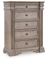 Blairhurst Queen Panel Bed, Dresser, Mirror, 2 Chests and Nightstand