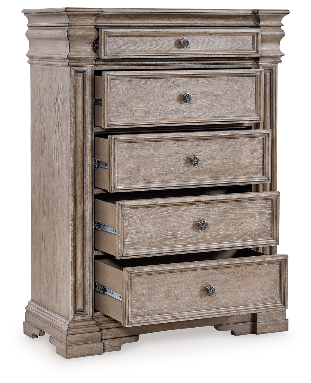 Blairhurst Queen Panel Bed, Dresser, Mirror, 2 Chests and Nightstand