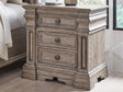 Furniture City Houma - Ashley Furniture - Blairhurst Nightstand - Three Drawer Night Stand / Light Grayish Brown - B916-93
