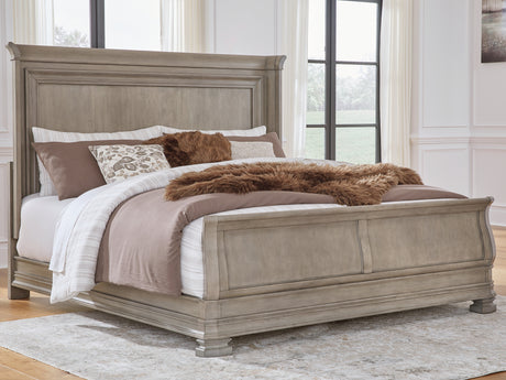 Furniture City Houma - Ashley Furniture - Lexorne King Sleigh Bed - King Sleigh Bed / Gray - B924B4