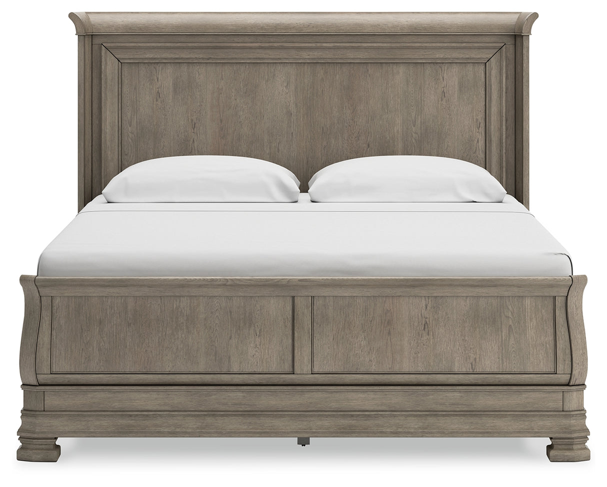 Lexorne King Sleigh Bed, Dresser and Mirror