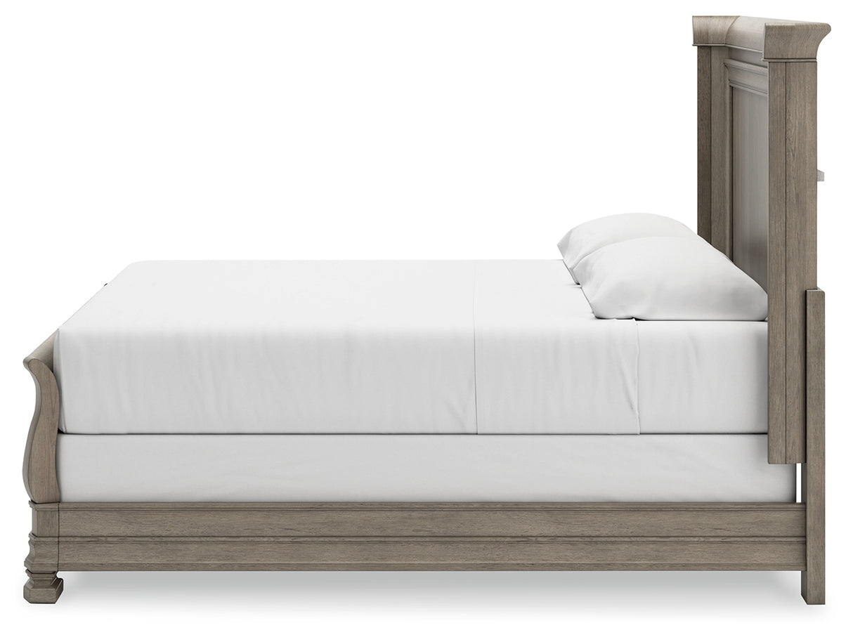 Lexorne California King Sleigh Bed, Dresser and Mirror