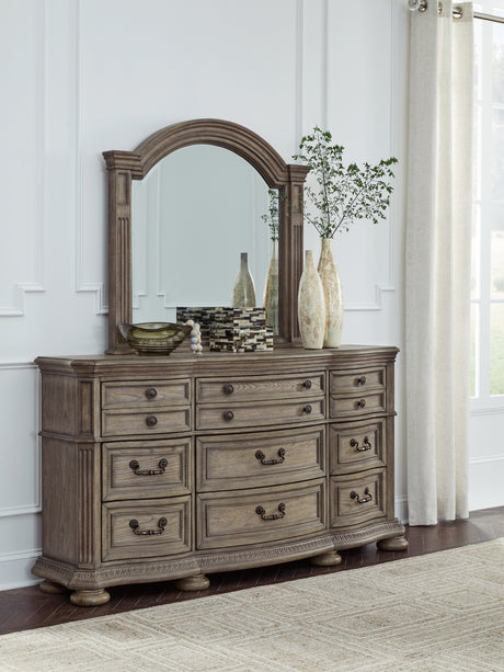 Furniture City Houma - Ashley Furniture - Ardenfield Dresser and Mirror - Dresser and Mirror / Light Brown - B944B1
