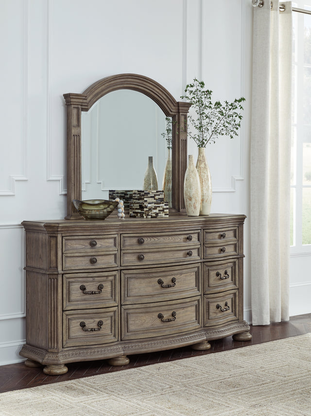 Furniture City Houma - Ashley Furniture - Ardenfield Dresser and Mirror - Dresser and Mirror / Light Brown - B944B1