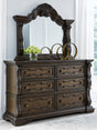 Furniture City Houma - Ashley Furniture - Maylee Dresser and Mirror - Dresser and Mirror / Dark Brown - B947B1