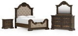 Furniture City Houma - Ashley Furniture - Maylee Queen Upholstered Panel Bed, Dresser, Mirror and Nightstand - Queen Upholstered Panel Bed, Dresser, Mirror and Nightstand - B947B18