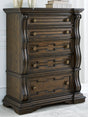 Furniture City Houma - Ashley Furniture - Maylee Chest of Drawers - Five Drawer Chest / Dark Brown - B947-46