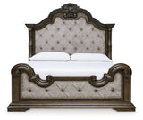 Maylee King Upholstered Bed, Dresser and Mirror