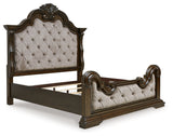 Maylee King Upholstered Bed, Dresser and Mirror