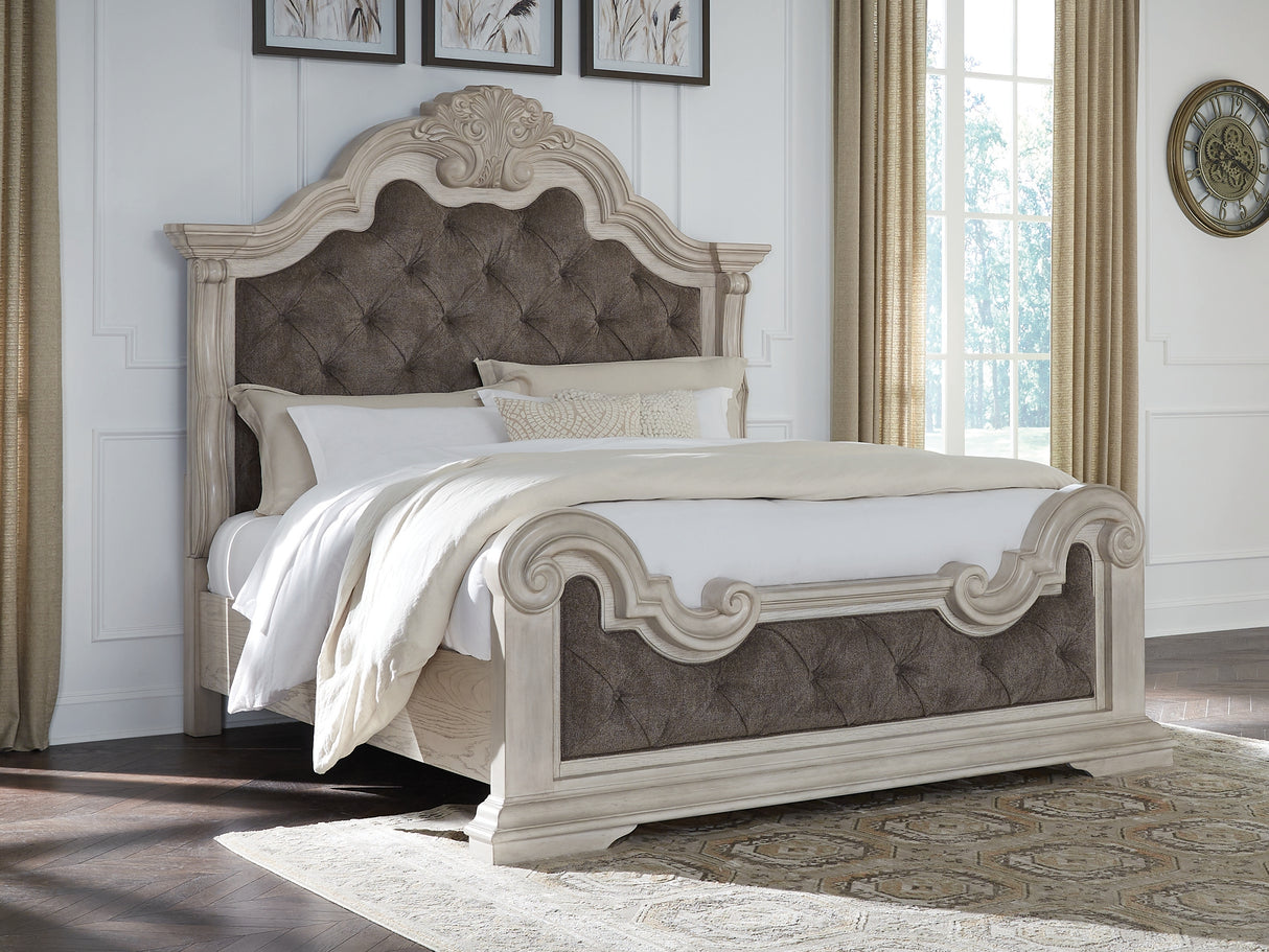 Furniture City Houma - Ashley Furniture - Bruchandi Bedroom - California King Upholstered Panel Bed / Antique White - PCB948B5