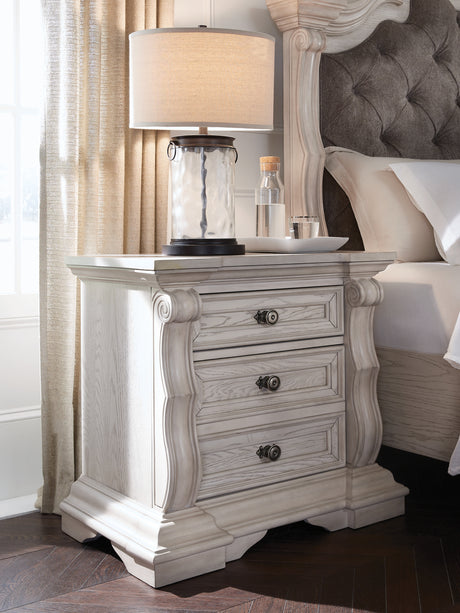 Furniture City Houma - Ashley Furniture - Bruchandi Bedroom - Three Drawer Night Stand / Antique White - PCB948-93
