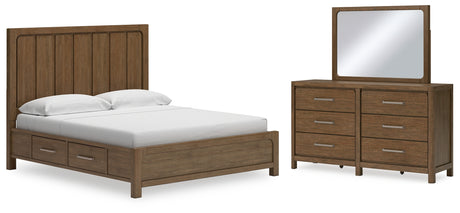 Furniture City Houma - Ashley Furniture - Cabalynn King Panel Bed with Storage, Dresser and Mirror - King Panel Bed with Storage, Dresser and Mirror - B974B12