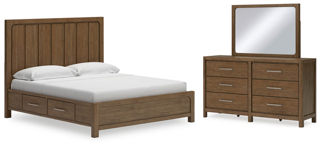 Furniture City Houma - Ashley Furniture - Cabalynn King Panel Bed with Storage, Dresser and Mirror - King Panel Bed with Storage, Dresser and Mirror - B974B12