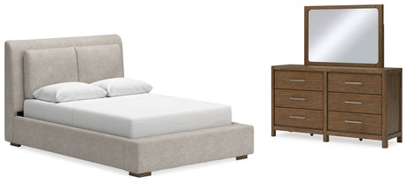 Furniture City Houma - Ashley Furniture - Cabalynn Queen Upholstered Bed, Dresser and Mirror - Queen Upholstered Bed, Dresser and Mirror - B974B3