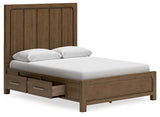Cabalynn Queen Panel Bed with Storage, Dresser and Mirror