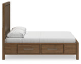 Cabalynn Queen Panel Bed with Storage, Dresser and Mirror