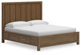 Cabalynn King Panel Bed with Storage, Dresser and Mirror