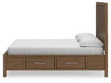 Cabalynn King Panel Bed with Storage, Dresser and Mirror