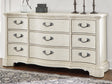Furniture City Houma - Ashley Furniture - Arlendyne Dresser - Dresser / Antique White - B980-31