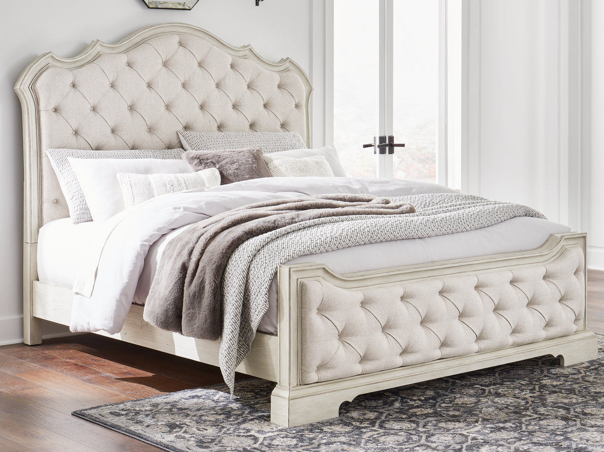 Furniture City Houma - Ashley Furniture - Arlendyne Bedroom - California King Upholstered Bed / Antique White - B980B5