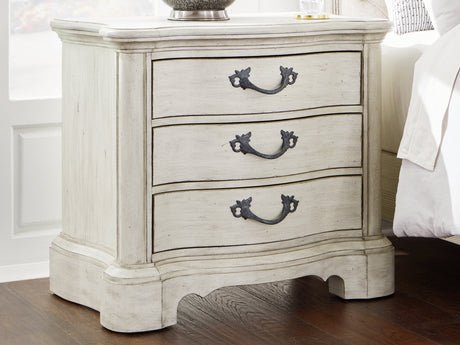 Furniture City Houma - Ashley Furniture - Arlendyne Nightstand - Three Drawer Night Stand / Antique White - B980-93
