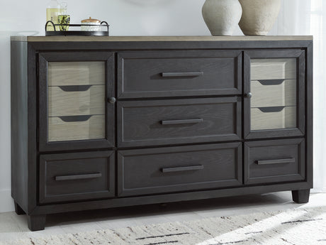 Furniture City Houma - Ashley Furniture - Foyland Bedroom - Two Drawer Night Stand / Black/Brown - B989-92
