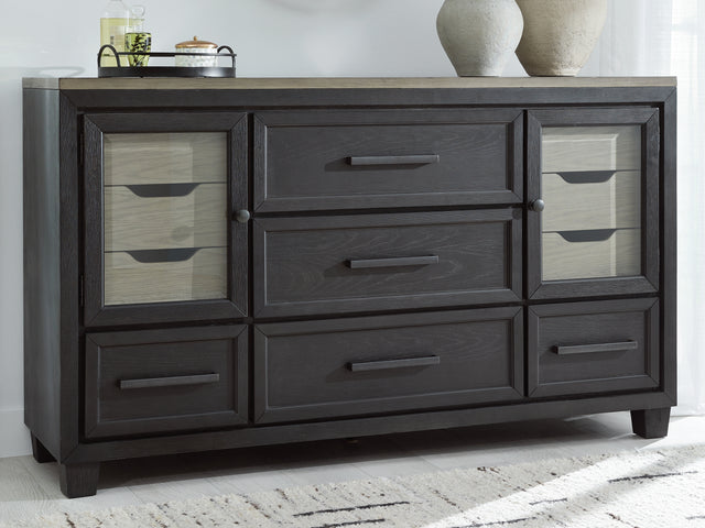 Furniture City Houma - Ashley Furniture - Foyland Bedroom - Two Drawer Night Stand / Black/Brown - B989-92