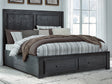 Furniture City Houma - Ashley Furniture - Foyland California King Panel Storage Bed - California King Panel Storage Bed / Black/Brown - B989B5