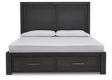 Foyland King Panel Storage Bed, Dresser and Mirror