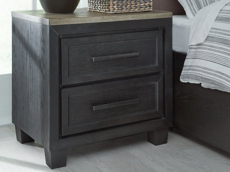 Furniture City Houma - Ashley Furniture - Foyland Nightstand - Two Drawer Night Stand / Black/Brown - B989-92