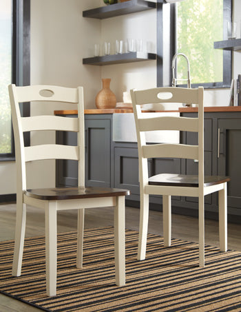 Furniture City Houma - Ashley Furniture - Woodanville Dining Chair (Set of 2) - Dining Chair (Set of 2) / Cream/Brown - D335-01X2